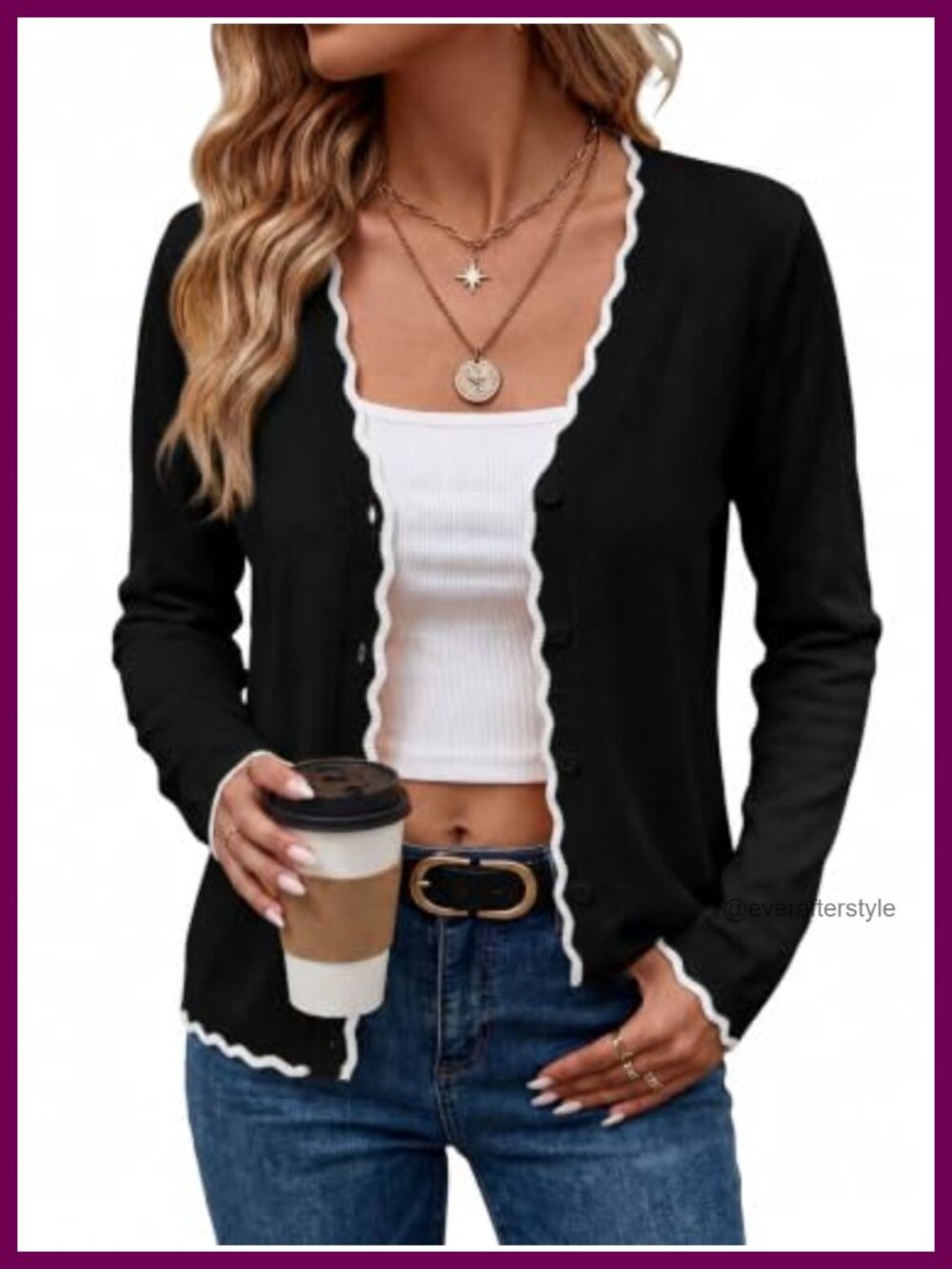 Lightweight Knit Cardigan Button Down Loose Fit V-Neck Fall Workwear